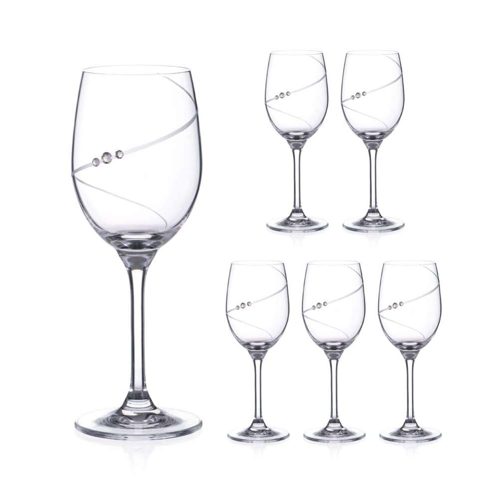 Set 6 Pahare Vin de Cristal Silhouette City Transparent cu 360 ml